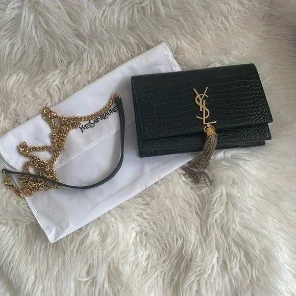 YSL Kate Crocodile Wallet on Chain - Picture 14 of 16